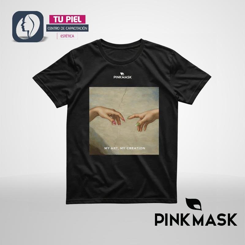 REMERA CREATION | NEGRA | OVERSIZE | PINK MASK - Imagen 1